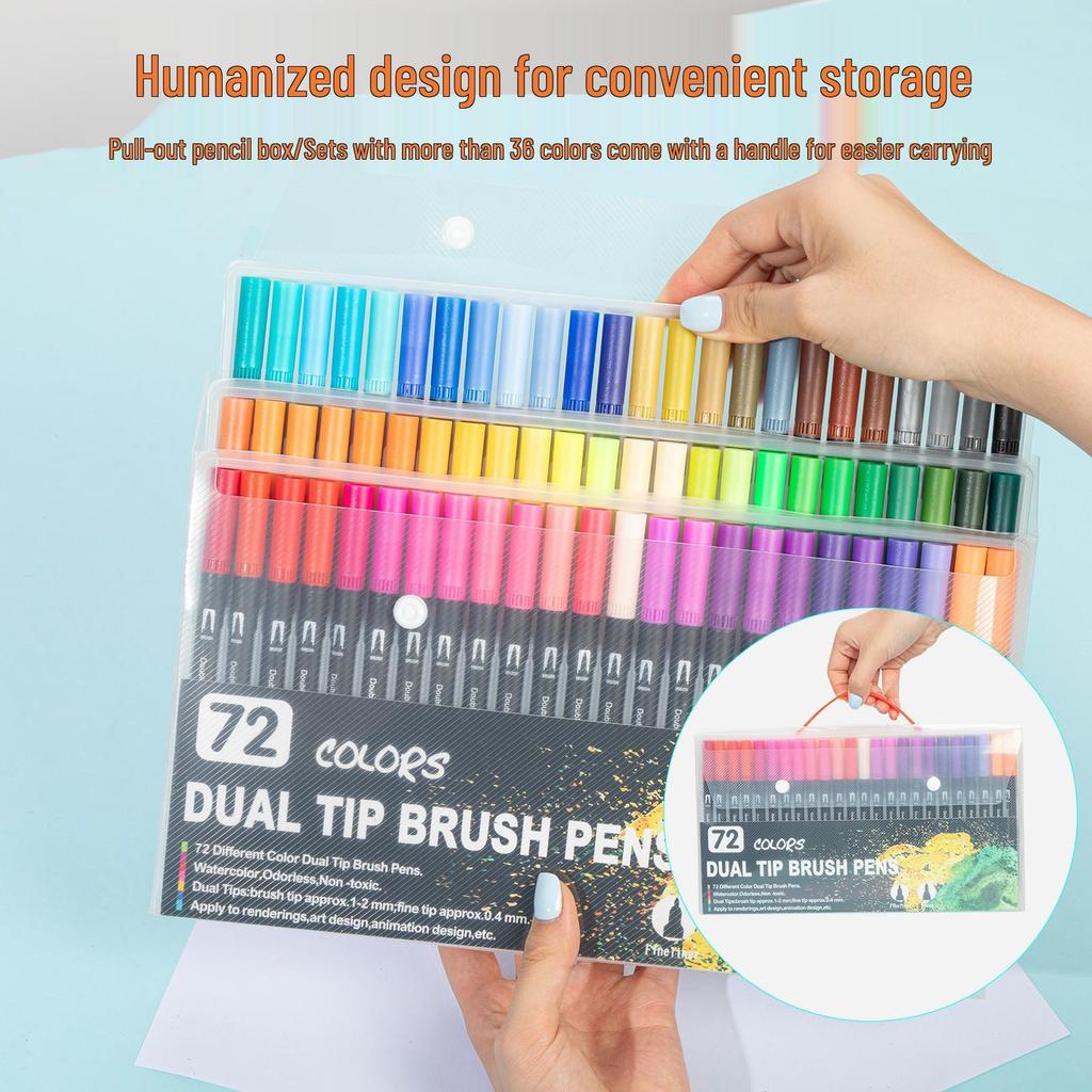 Double-Headed Washable Watercolor and Manga Pen Set for Kids