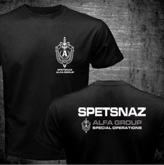 New Russian Spetsnaz Alfa Alpha Unit Counter Terrorist Special Unit Forces T Shirt 2 Side Black O Neck Tshirt Funny Shirts Tops
