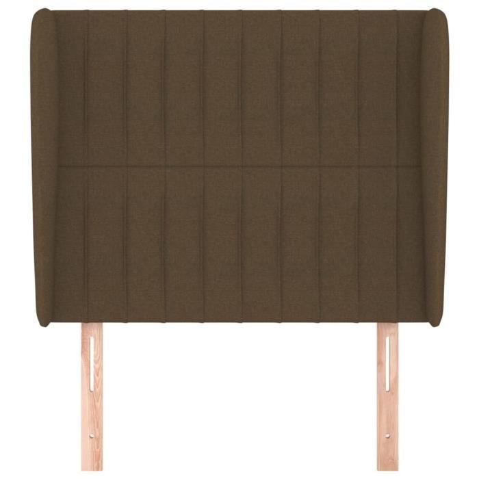 VidaXL Tête de lit avec oreilles Marron foncé 103x23x118-128 cm Tissu3118187