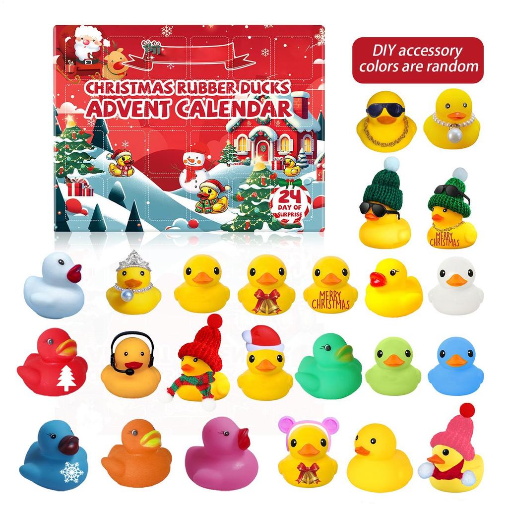 Duck Countdown Calendar 24 Days Countdown Calendar Stocking Stuffers Bath Toys for Festive Decoration Daily Family Activity
