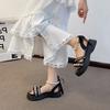 Fashion Women's Sandals Summer New Thick Bottom Round Head Open Toe Pearl Buckle Sandals Casual Fashion Soft Sole Non-slip Sandals