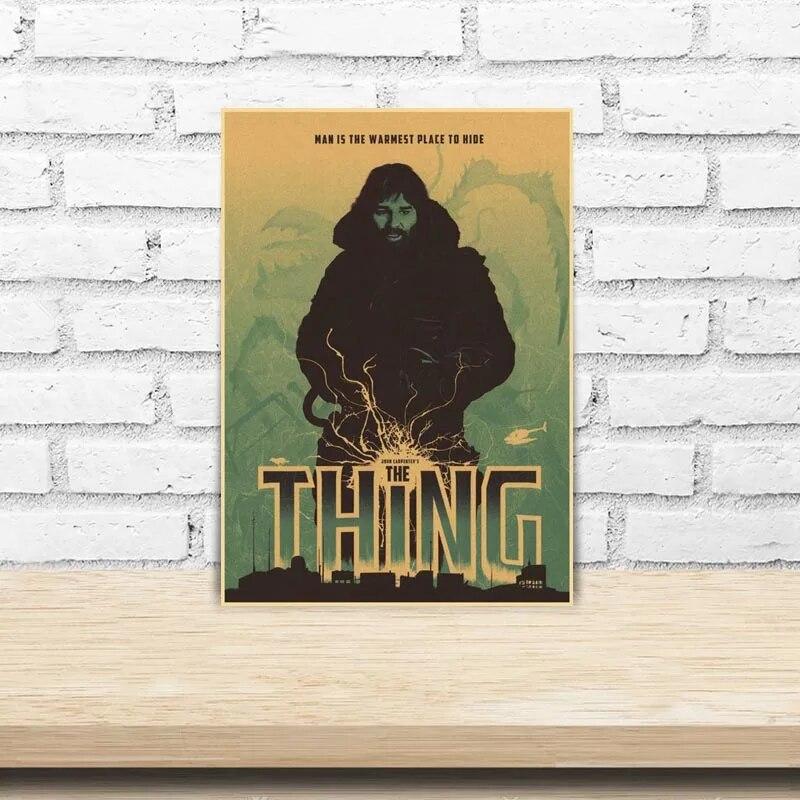 Classic Horror Movie The Thing Poster Retro Kraft Paper Posters DIY Wall Art Painting Stickers Home Bar Decor Fans Collection