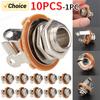 1-10Pcs Electric Guitar Input Jack For All Electric Guitar & Bass Guitar 1/4 Inch 2-Conductor Mono Jack Socket Nut & Washer