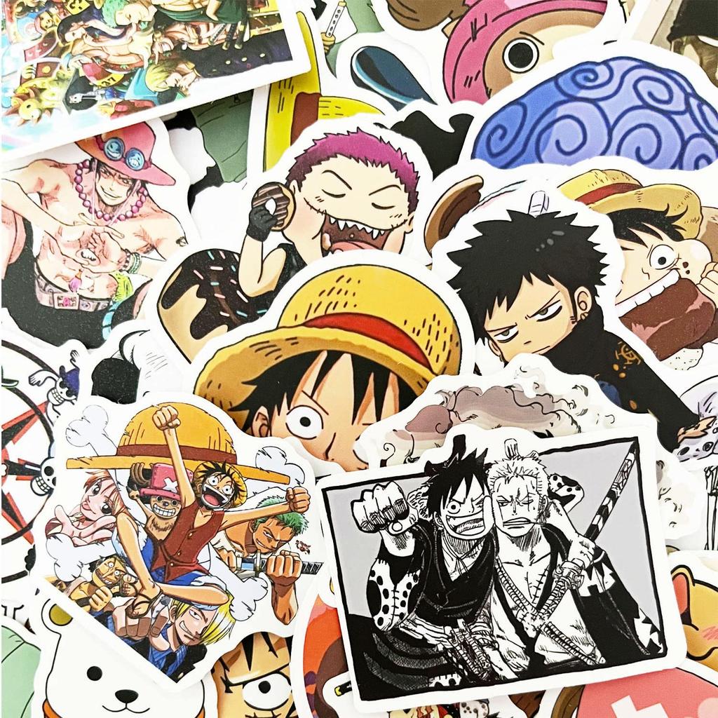 Pirate Sticker Waterproof Anime Character Stickers for Water Mobile and Stationery 50-Piece Set, Comic, Decals, Diaries, Suitcases, Snowboards,