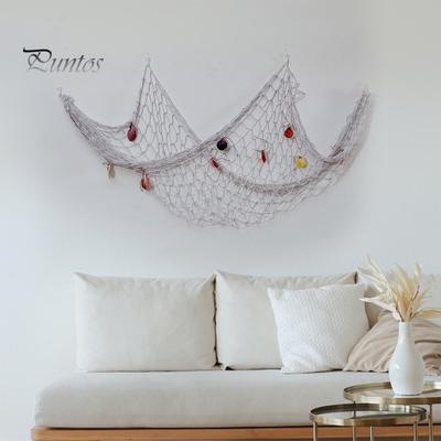 2 stuks decoratieve visnetten hangende ornamenten extra grote DIY oceaan-geïnspireerde ambachtelijke kunst aan de muur hangende visnet decor