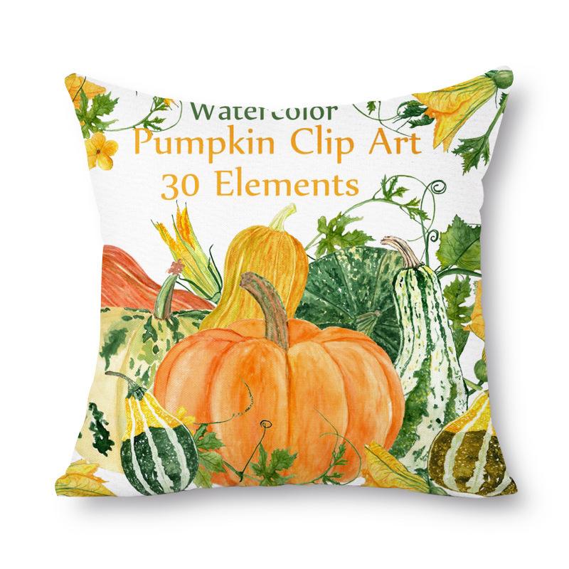 Thanksgiving Autumn Leaves Golden Short Plush Pillow Cover Office Sofa Cover Cushion Cover