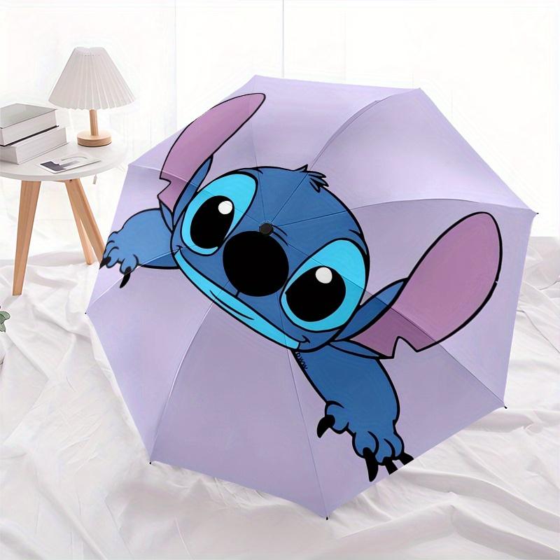 Stitch,Cute Automatic Opening and Closing Umbrella - 8 Ribs Windproof Portable Folding Umbrella with Plastic Handle, Suitable for Casual and