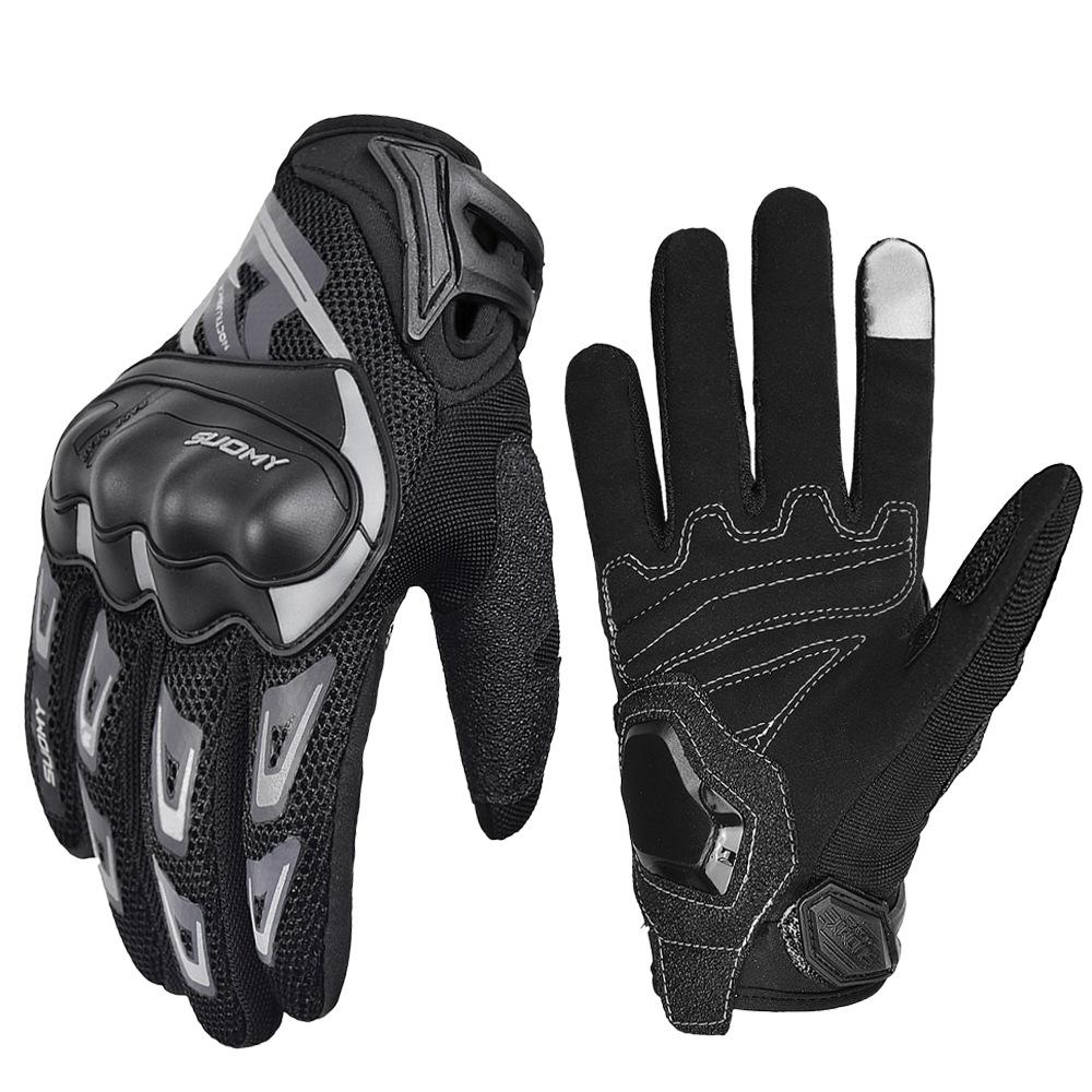 Gloves Summer Mesh Thin Four-season Cycling Locomotive Rider Anti-drop Off-road Racing Male Full Finger