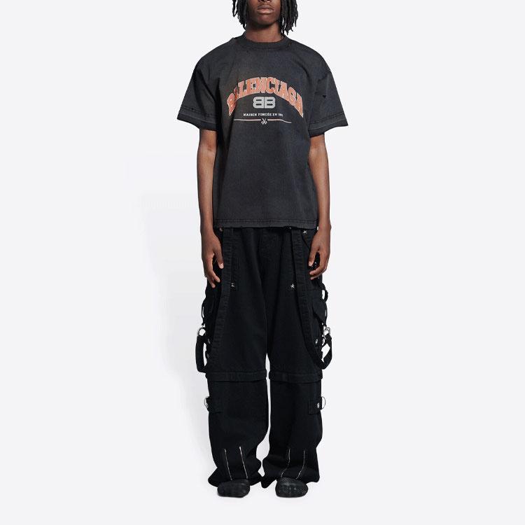 Balenciaga Maison Balenciaga Tričko Střední střih 'Černá' Pánské 612966TLVJ11074