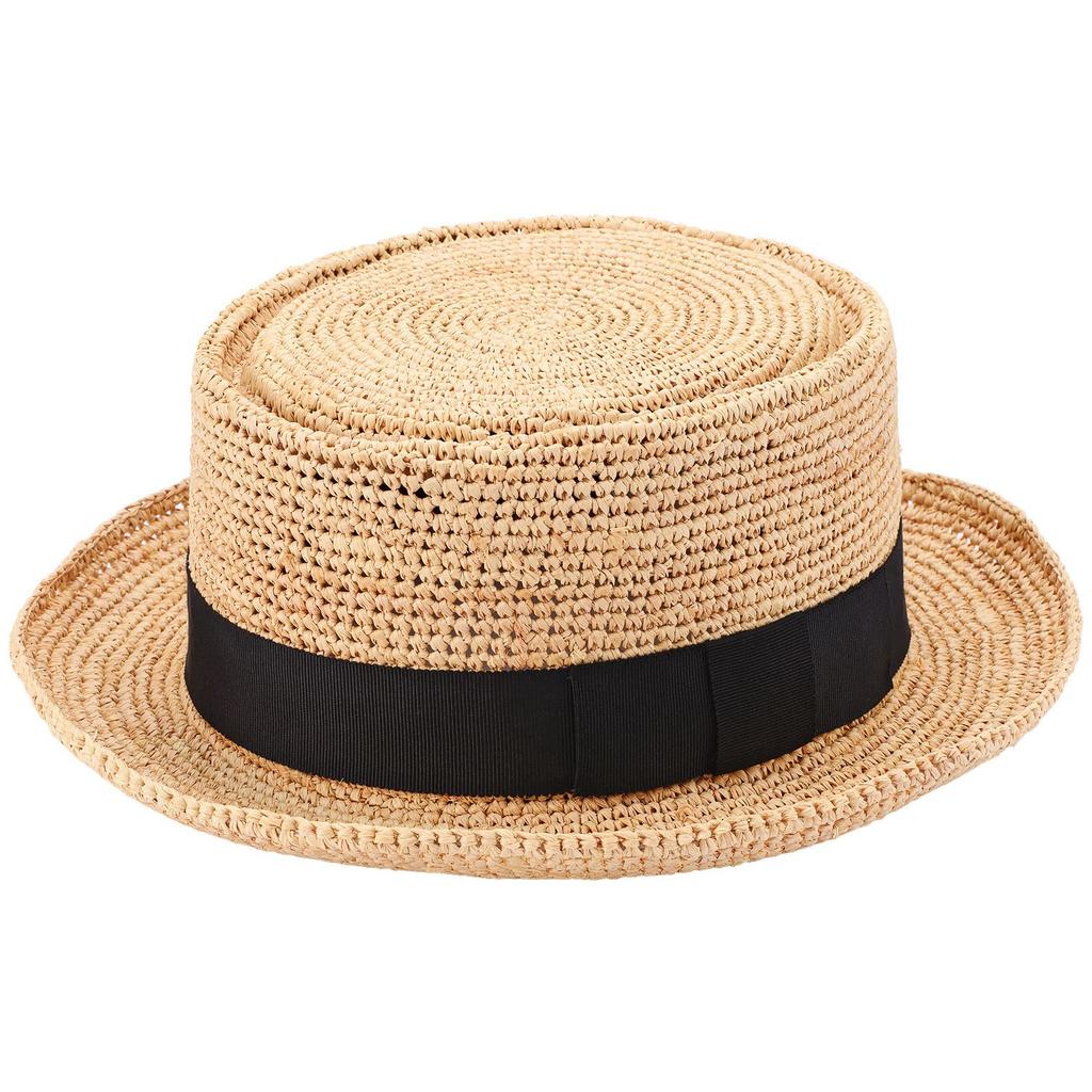 Hat founded in Brice2 Pork Pie Hat Adjustable (Tanaka Shop, 1880) Men's (Raffia Hat, Unisex, Men's Hat, Summer, Cool, Size) UK-H138 (M)