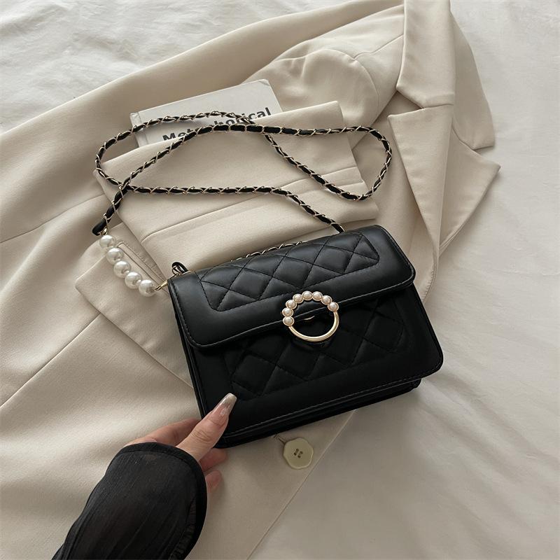 Rhombus Chain Bag Women's 2025 New Trend Fashion Oblique Span Bag Versatile Niche High-end Shoulder Small Square Bag