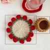 Crochet Flower Coaster Hand-knitted Lily Of The Valley Round Coasters Heat Insulation Non-slip Table Mats Home Kitchen Decor