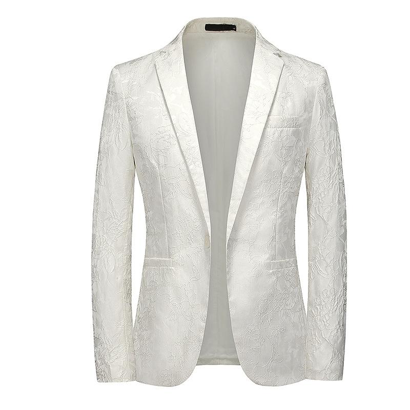 Men Spring  Business Social Suit Jacket  Men's Single Breasted Thin Male Jacquard Blazers Coats