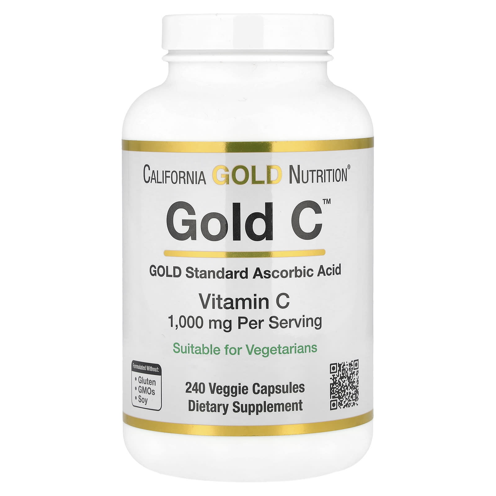 

Gold C™, Usp Grade Vitamin C, 1,000Mg, 240 Veggie Capsules