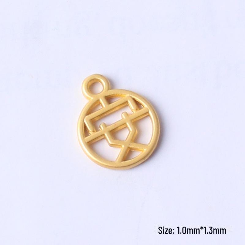 Sand Gold Electroplated Alloy Bracelet Pendant with Nafu Braid