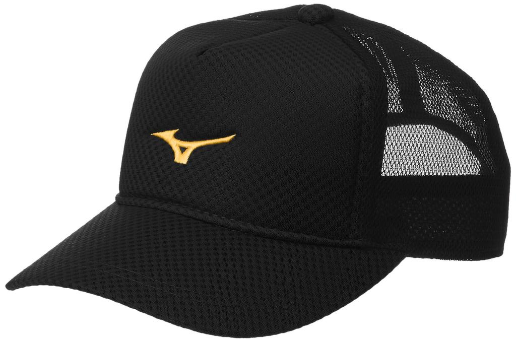 Mizuno Tennis Size F for Club Activities and Practice Cap, 62JW8002, Black/Gold, (56-60cm), Unisex,