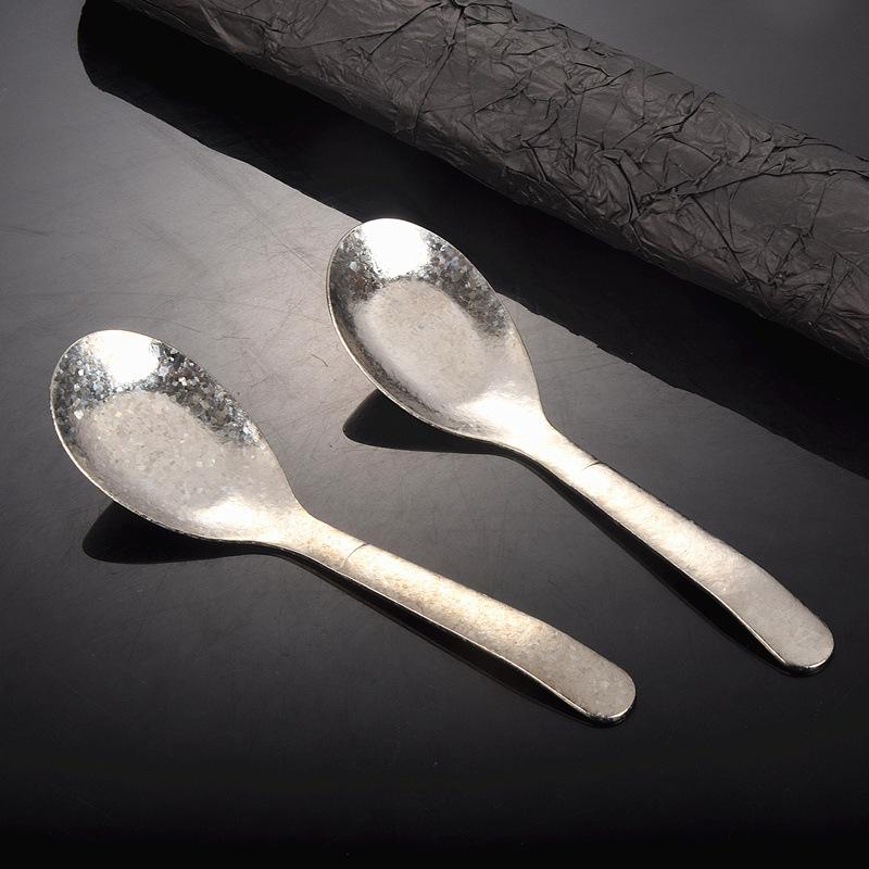 Household Long Handled Dessert Flat Bottomed Spoon