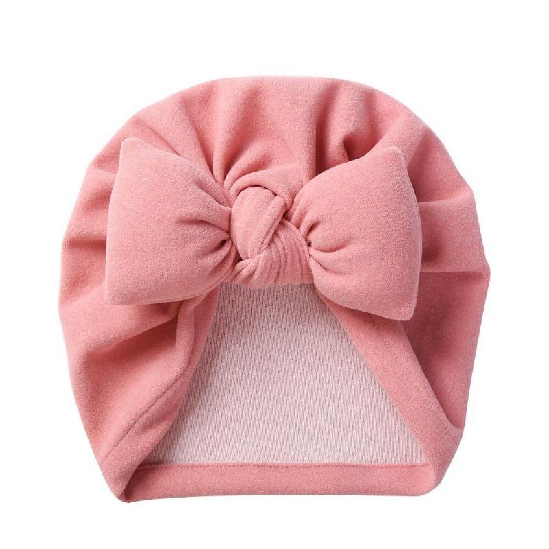 New Autumn and Winter Imitation Cashmere Baby Pullover Hat Filled with Cotton Bow Children's Hat Baby Fontanelle Tire Cap