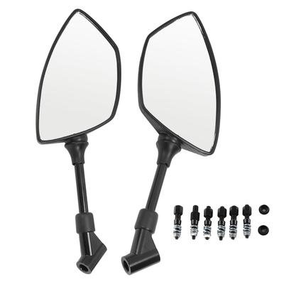 Motorcycle Rearview Mirror 360 Degrees  Rotation Convex Glass Lens Carbon Fiber Style Universal for Scooter