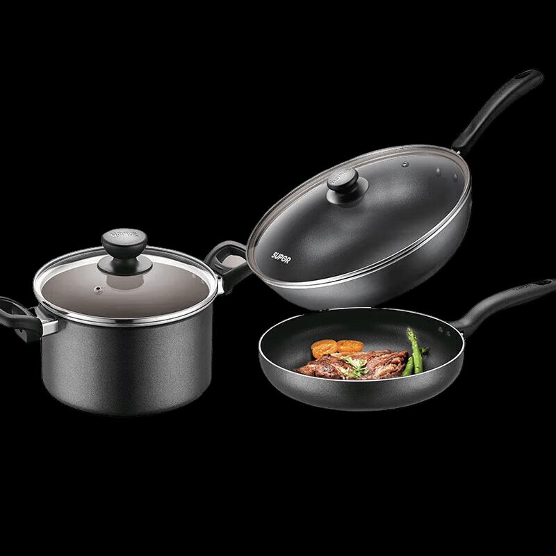 SUPOR Colorful Non-stick 3-Piece Cookware Set