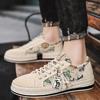 Men'S Canvas Shoes Outdoor Sneakers Fashion Lace-Up Flat Shoes Breathable Men Vulcanized Shoes Handmade Lightweight Casual Shoe