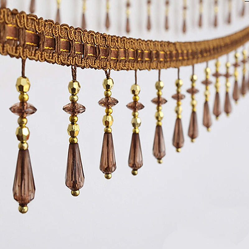 

12 ярдов/партия хрустальные занавески кисточки кружевная отделка швейная лента кисточка хрустальные бусины бахрома обивка шторы аксессуар 12 Yard