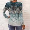 2023 Autumn/Winter European & American Women's Long-Sleeve Ethnic Print Fashion T-Shirt