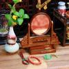 1Set Dollhouse Miniature Wooden Vanity Table + Jewelry Set With Mirror Makeup Dressing Table For Bedroom