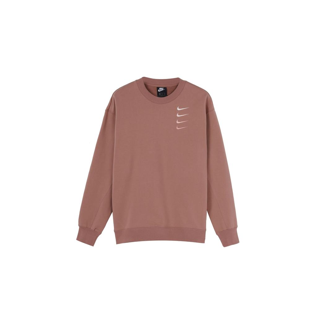 Nike French Terry Swoosh Crew Neck Pullover Sweatshirt Men Tops Light-Brown DB9408-222