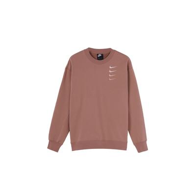 Nike French Terry Swoosh Crew Neck Pullover Sweatshirt Men Tops Light-Brown DB9408-222