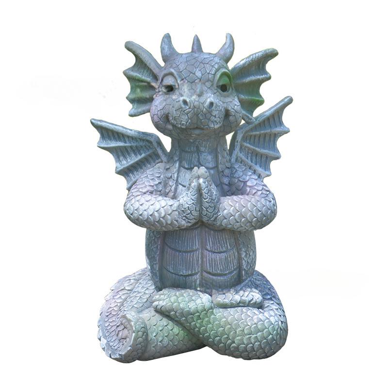 Little Dragon Meditation Decoration Fun Home Resin Craft Statue Creative Garden Decoration Decoration Decoration Decoration