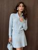 2026 New Women's Knit Two-Piece Set Zip-Up Cardigan Sweater & Pleated Skirt Casual chic Outfit