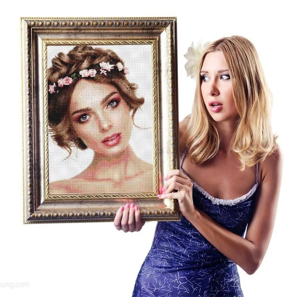 DIY FOTO PERSONALIZAT Pictură cu diamant Imagine cu strasuri Broderie cu diamante Cusatura de cruce 5D 5D Decor acasă