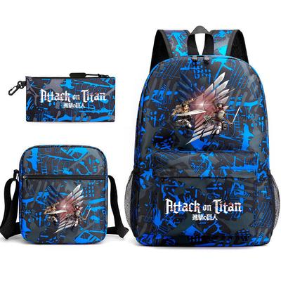 Attack On Titan Teen Anime Backpack Attack On Titan School Bag Three-piece Set