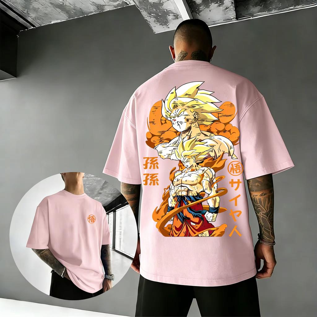 Dragon Ball Trendy hot items Anime Cotton Tshirt Summer New Super Saiyan Printed Mens and Womens Street Hip Hop Casual Top