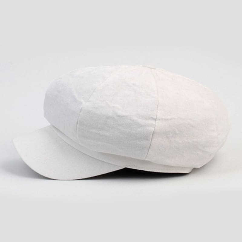 Universal chemistry Vintage Linen White Newsboy Cap