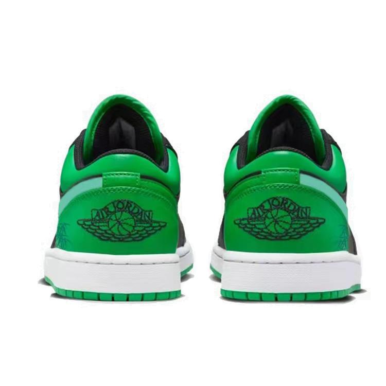 Jordan Air Jordan 1 Low Top Vintage Basketball Shoes GS Green Black 553560-065(Team56-)