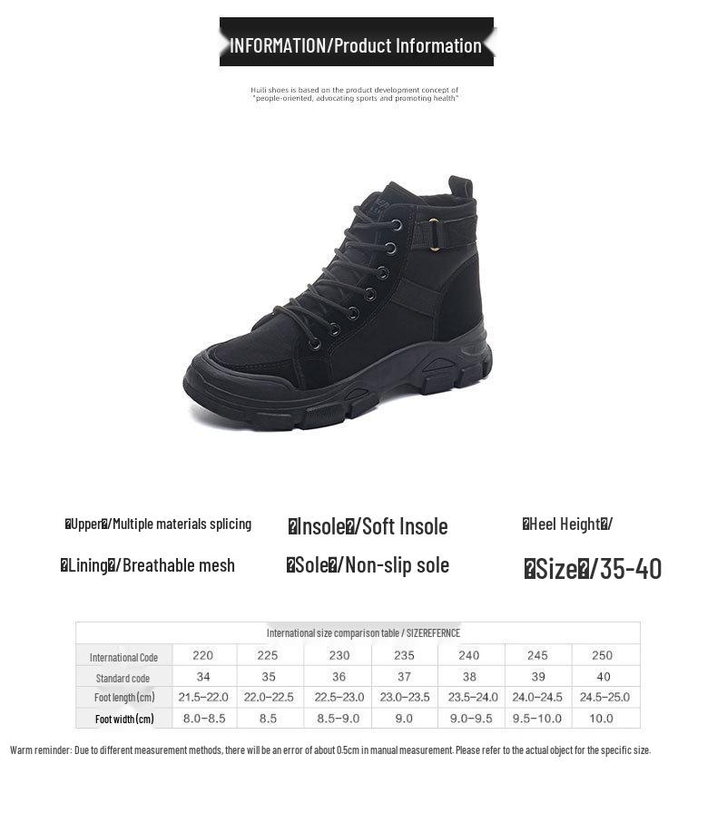 2024 Весняні Жіночі Модні Канвасові Чоботи-Платформа Лицарського Стилю - Універсальний Корейський Кампусний Стиль