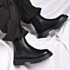 Herren Klassische Retro Leder Chelsea Boots Herren Mode Motorrad Basic Stiefel Herren Lässig Britischer Stil Kurzer Stiefel High-Top Schuhe