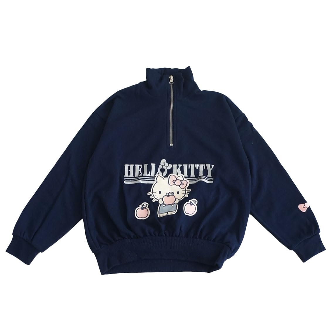 Sanrio Hello Kitty Size 100 Half-Zip Sweatshirt, Girls, Navy,