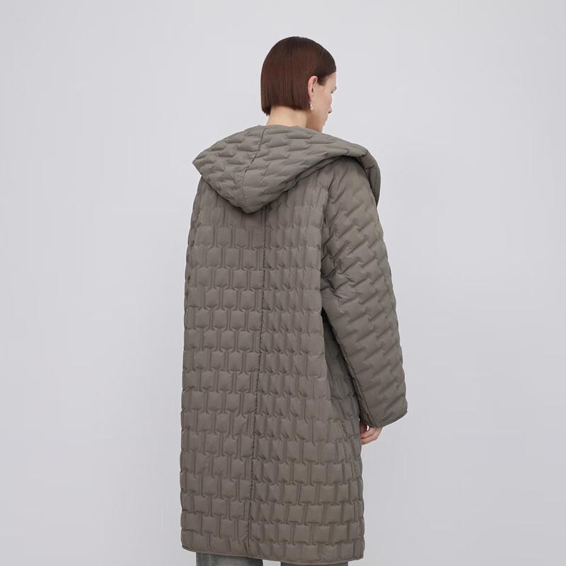 LESS 2023 Winter Hooded Loose Long Down Jacket