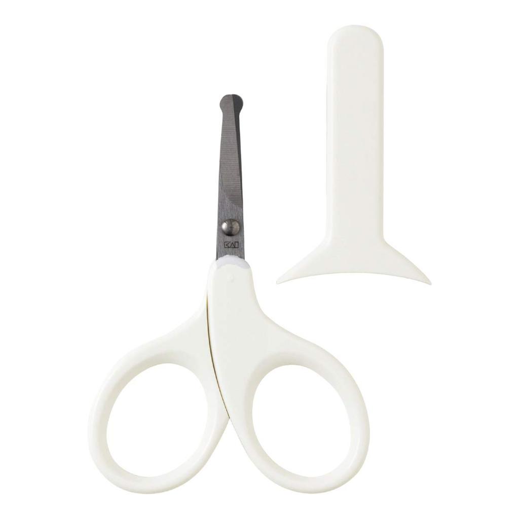 Kaijirushi baby claw scissors with curved blade makes it difficult to set deeply cap,
