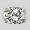 Coppers Set Women Rings with Marquise Cubic Zirconia Luxury Trendy Engagement Wedding Party Female Jewelry New