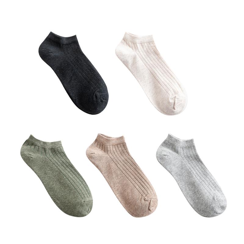 

5 пар женских хлопковых носков, мягкие, дышащие, носки-лодочки до щиколотки, спортивные нескользящие носки One size