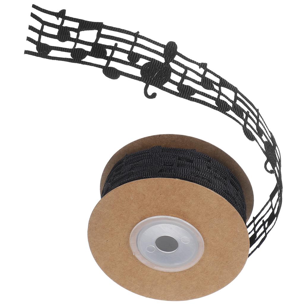 Hollow Music Note Ribbon Detailed Embossed Pattern Soft Sturdy Fabric for DIY Party Wedding Wrapping Craft Decoration Supplies