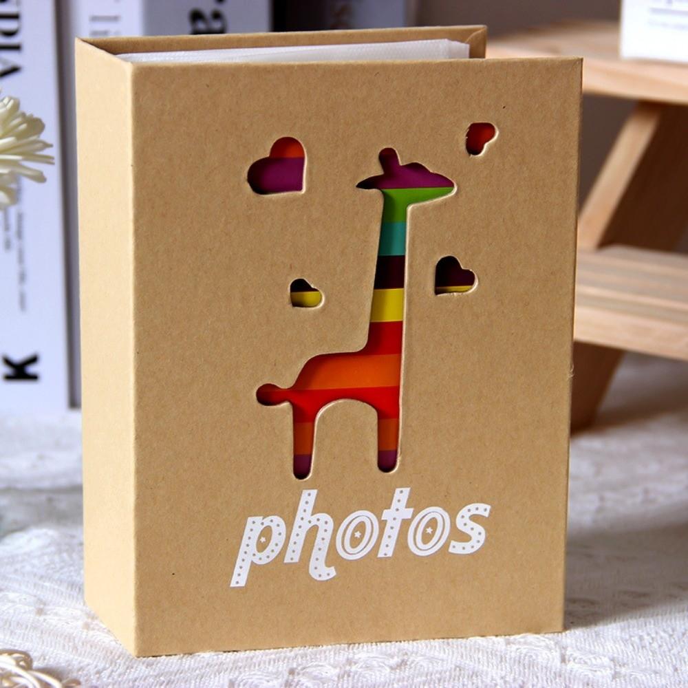 

Storage Album 4x6 Inch 100 Pockets Photo Album Hollow Kraft Paper Photo Storage Slip-in Insert Album Home Display
