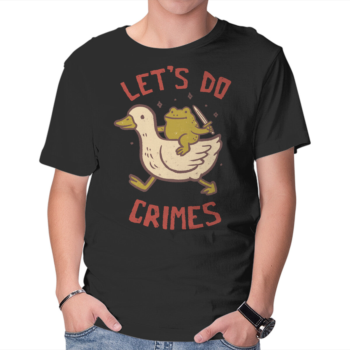 Unisex Crew Neck T-Shirt Let s Do Crimes Graphic Short Sleeve Casual Tee XXXXL