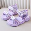 Girls' Princess-style Sandals, Anti-slip Solid Soft Sole, Elementary School Girls' Trendy Beach Shoes for Summer.