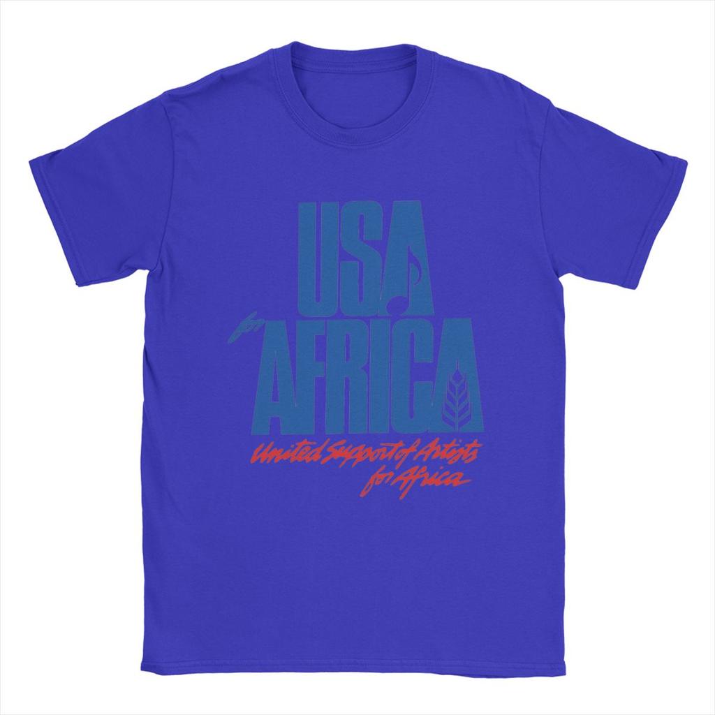 Men T-Shirt We Are The World Anniversary USA For Africa United Artists 100% Cotton Tees Short Sleeve T Shirts Tops Printed