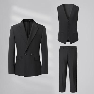 Dibinze Men's Plus Size Double-Breasted Suit Set